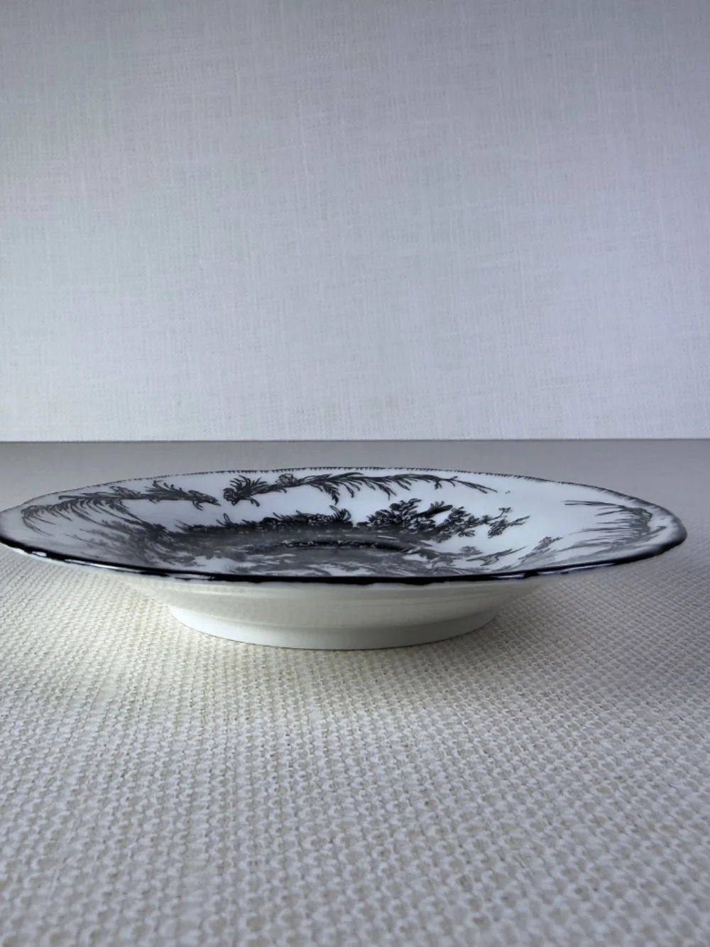 Aux Au Provence Rooster Toile Plate - Black White - French Country Saucer - Picture 5 of 8